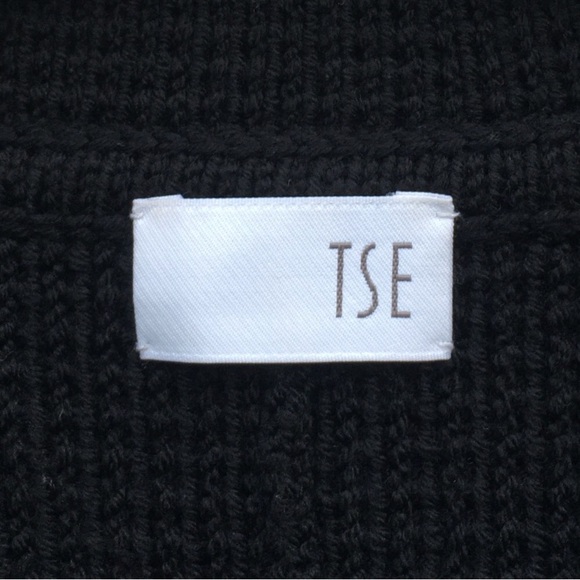 TSE Chunky Knit Cardigan Merino Wool Black XL - Picture 3 of 14